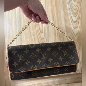 Auth  LOUIS VUITTON M51854 Twin PM Pouch Brown